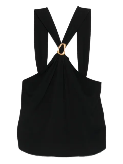 Forte Forte buckle-detail crepe top Black 14885MYTOP