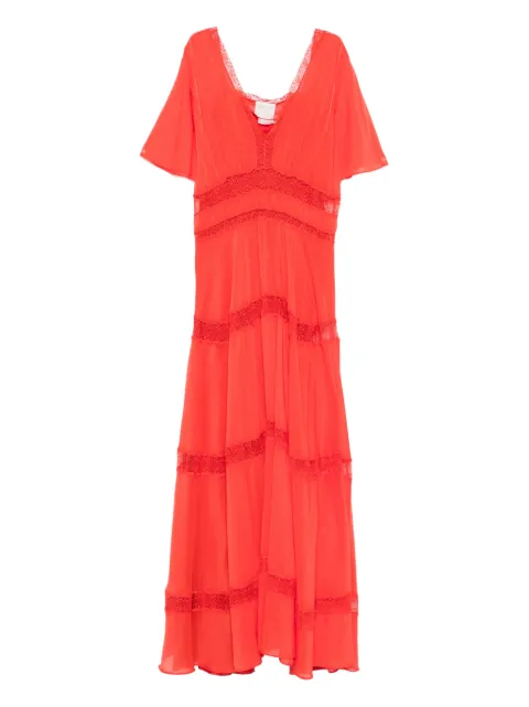Forte Forte lace-trim tiered dress Orange 14904MYDRESS