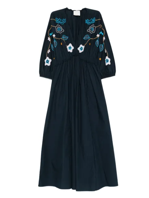 Forte Forte beaded-motifs scalloped dress Blue 14850MYDRESS
