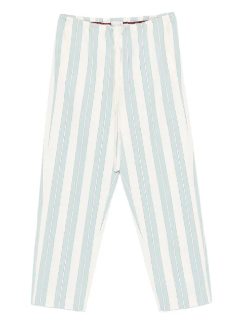 Forte Forte striped drawstring-fastening trousers White 14820MYPANTS
