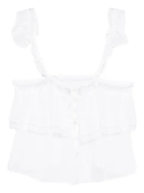 Forte Forte ruffle lace trim top White 14908MYTOP