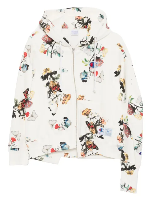 Undercover x Champion floral-print zip-up hoodie Neutrals UC2E18022