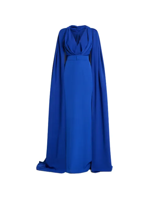 Rhea Costa V-neck cape dress Blue 26001DPS26
