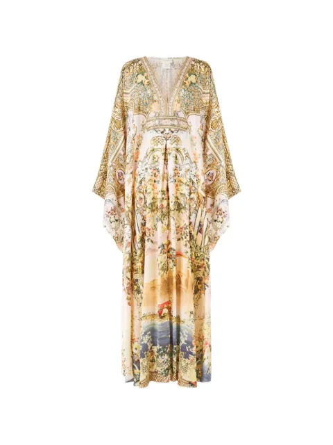 Camilla floral-print V-neck maxi dress Neutrals 00038709