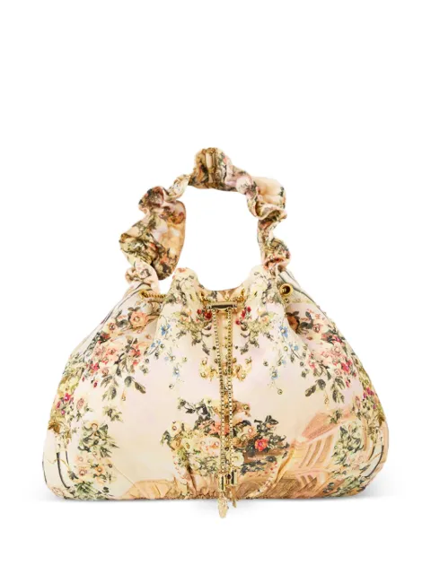 Camilla floral-print beaded cross body bag Neutrals 00039308