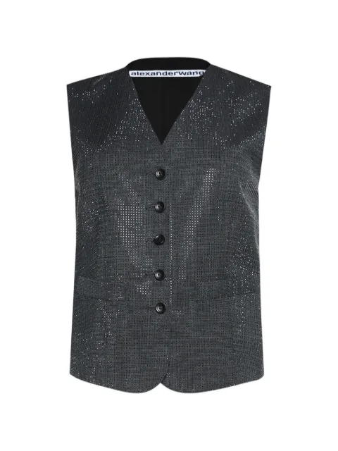 Alexander Wang buttoned v-neck top Grey 1WC1262716