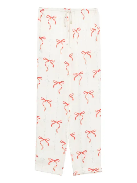 Forte Forte le noeud d'argent-print drawstring trousers Neutrals 14913MYPANTS