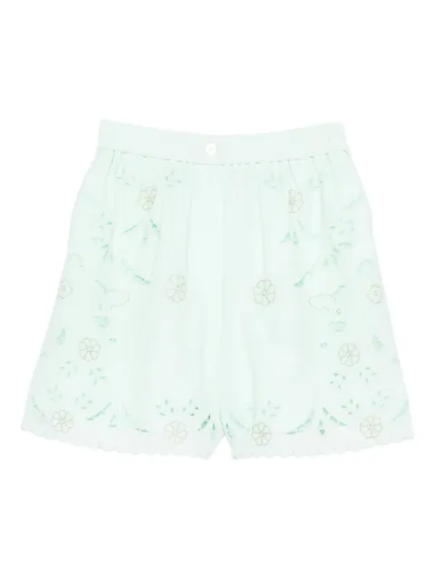 Forte Forte floral embroidery trousers Green 14845MYPANTS