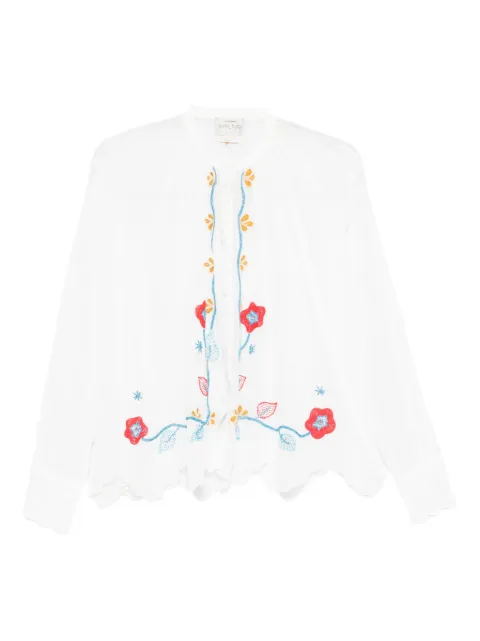 Forte Forte bead-embroidered scalloped-hem shirt White 14851MYSHIRT