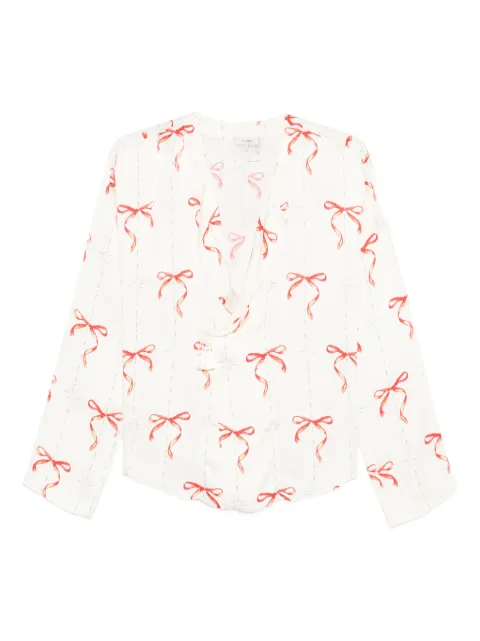 Forte Forte le noeud d'argent wrap-style top White 14912MYSHIRT