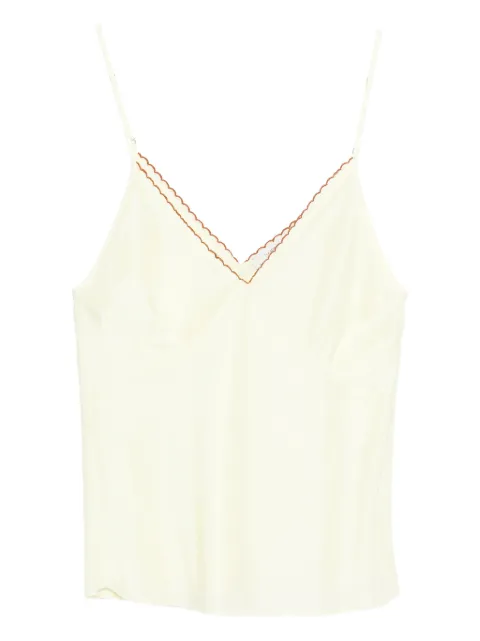Forte Forte scalloped V-neck top Yellow 14866MYTOP