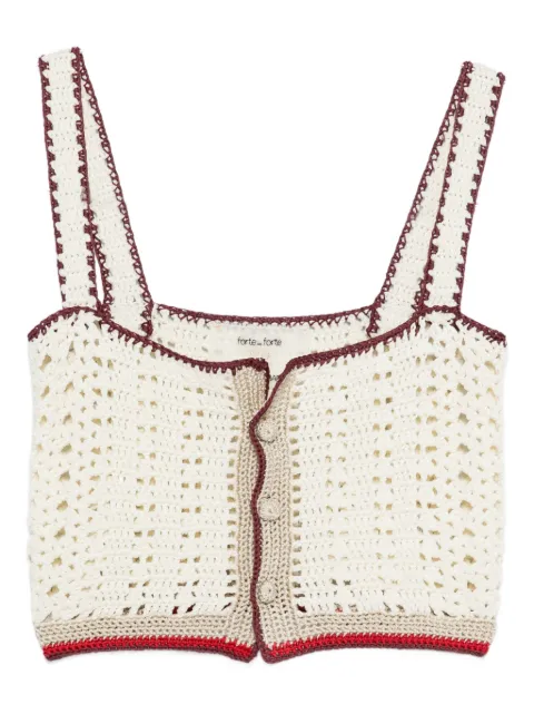 Forte Forte crochet button top Neutrals 14934MYTOP