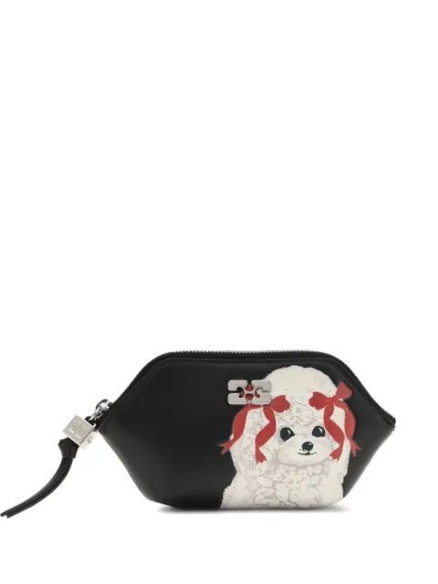 GANNI Bou poodle-print coin purse Black B3010115