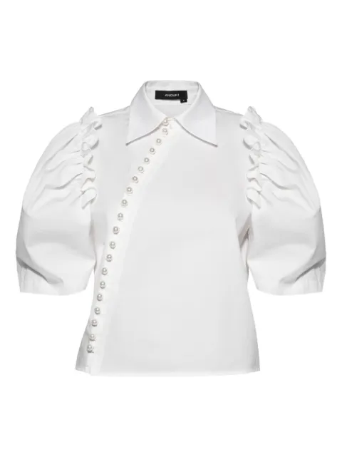 ANOUKI embellished ruffled shirt White FI24SRCO