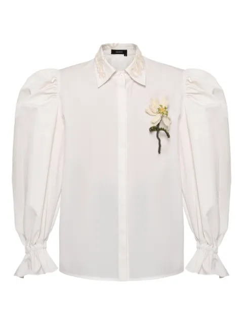 ANOUKI floral-appliqué shirt White FI23SRCOFL