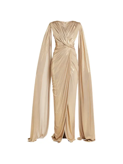 Rhea Costa draped sleeve dress Gold 26053DPS26