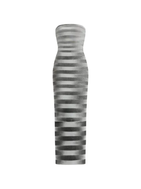 Hervé Léger striped strapless dress Grey HLO8551221
