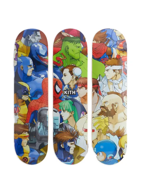 KITH x Marvel x Capcom Triptych skatedecks (set of three) Neutrals KHL150829906