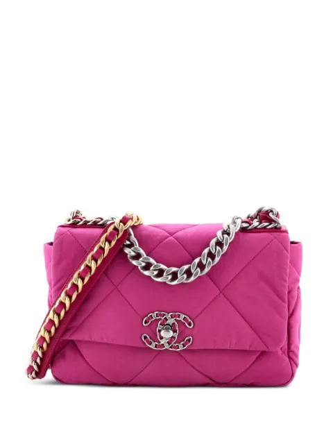 CHANEL Pre-Owned 19 Flap Bag Quilted Canvas Medium shoulder bag Purple T23JH2MG9ZUU2P61