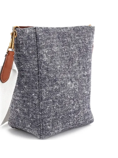 Celine Pre-Owned Sangle Seau Bag Tweed Small bucket bag Blue 7Y1Z9X3PN675A18N