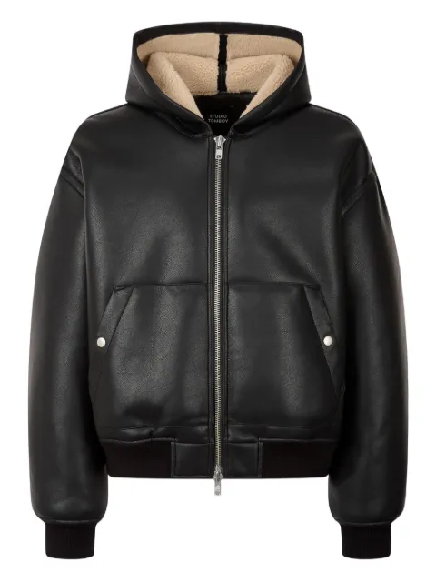 TOMBOY hooded faux leather jacket Black 9155461132