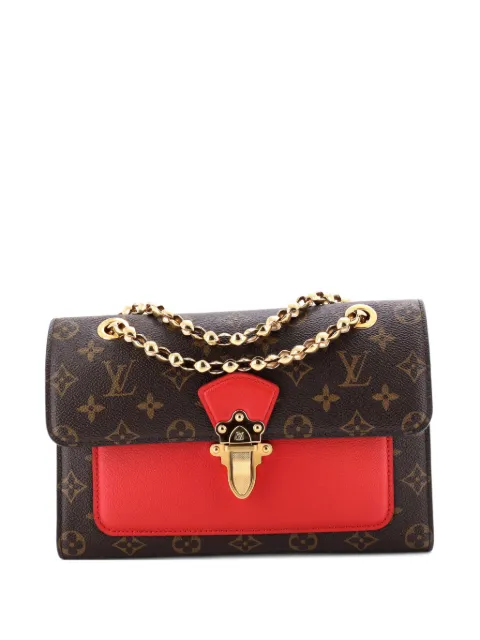 Louis Vuitton Pre-Owned Victoire Handbag Monogram Canvas and Leather shoulder bag Brown FKELJ429LE13SVMB