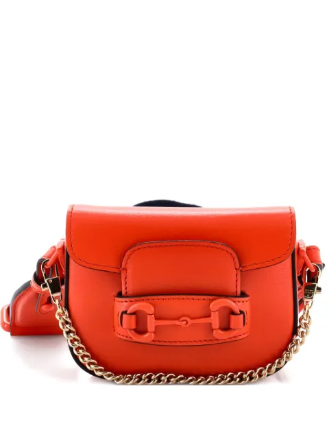 Gucci Pre-Owned Horsebit 1955 Flap Wallet with Strap Leather crossbody bag Orange 87REGQTYMXRF7M41
