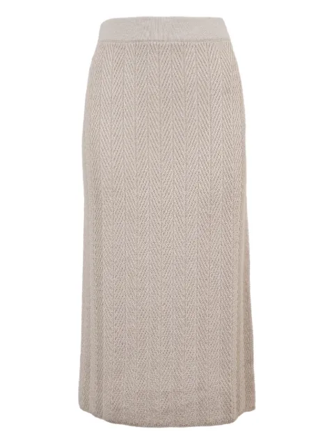 Herno herringbone midi skirt Neutrals GN000089D70309