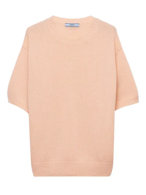 Prada short-sleeve crew-neck sweater Orange P24V2ZSOOO17ZN