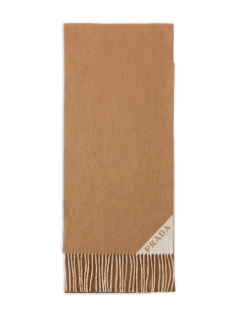 Prada fringe-detail scarf Brown 1FS0552COO