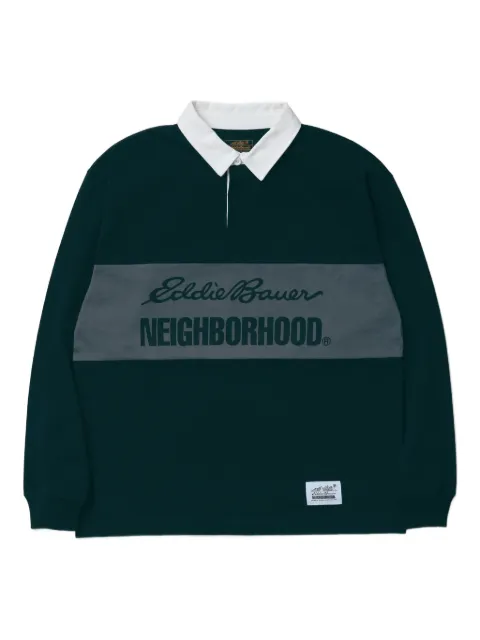 Neighborhood x Eddie Bauer logo-print polo shirt Blue 252ZMEBN