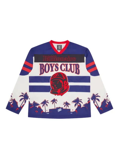 Billionaire Boys Club Stadium Hockey striped graphic jersey White B25438