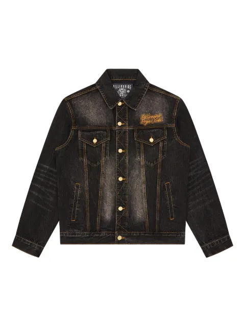 Billionaire Boys Club Script Cord Collar embroidered denim jacket Black B25454