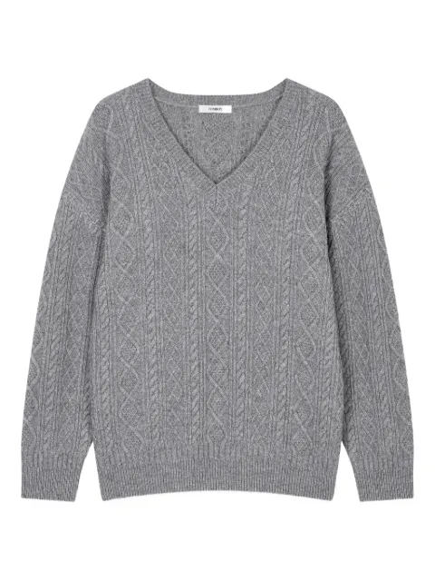 TOMBOY cable knit v-neck sweater Grey 9155452C04