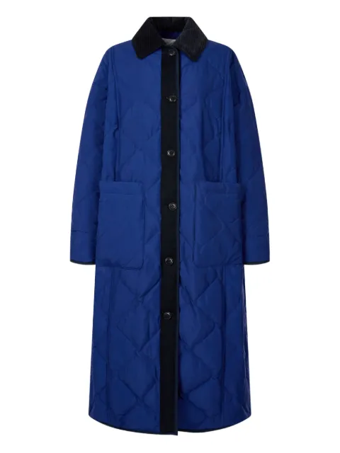 TOMBOY corduroy-collar quilted coat Blue 9105414105