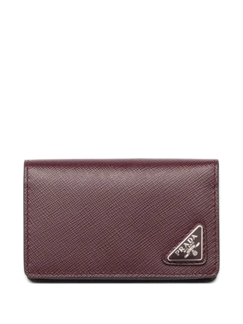 Prada triangle-logo leather wallet Red 2MC105QHH