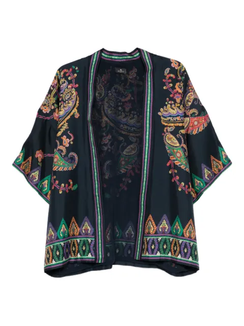 ETRO paisley trim jacket Blue WRCA0025AKG03
