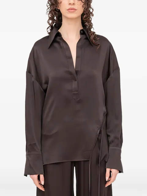Andrea Ya'aqov V-neck open-back blouse Brown 25WELE20