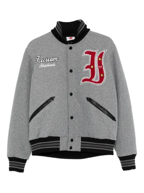 ICECREAM logo-appliqué bomber jacket Grey IC25402