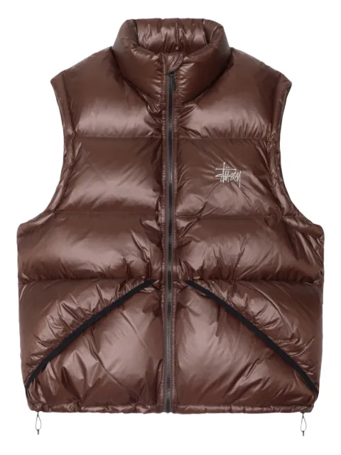 Stüssy padded zip-fastening gilet Brown 115895
