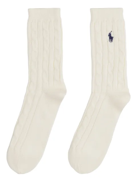Polo Ralph Lauren cable-knit cotton socks Neutrals 455955244005