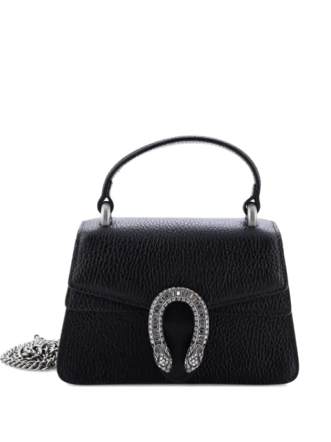 Gucci Pre-Owned Dionysus Top Handle Bag Leather with Crystals Mini satchel Black HXVFFWISPEIJOTLV
