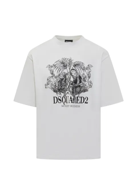 DSQUARED2 Monkey Business loose fit T-shirt White S74GD1545D20106