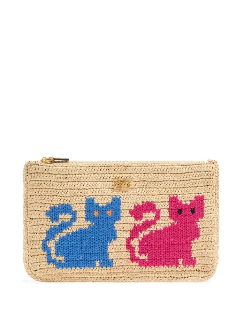 Valentino Garavani Raffiachat raffia clutch with embroidery Neutrals WP0AZ4TNC