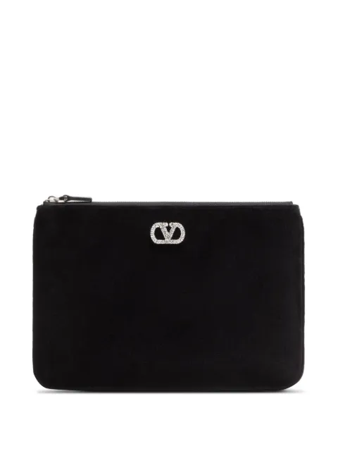 Valentino Garavani velvet clutch bag Black WP0AK4TTS
