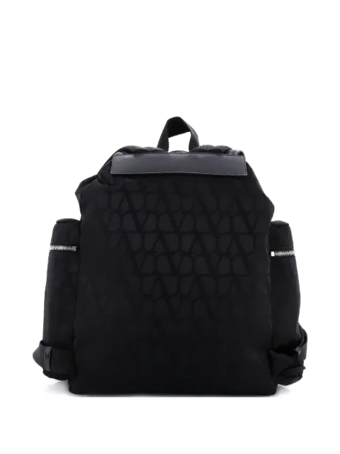 Valentino Garavani Pre-Owned Double Buckle Toile Iconograph Nylon backpack Black JJOECUX3VW1H92KT
