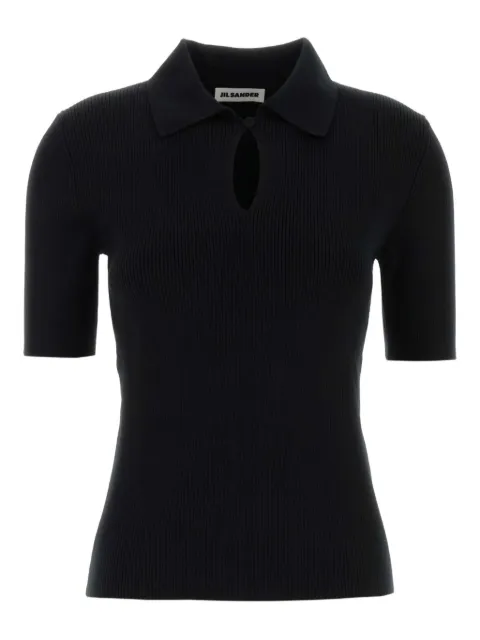 Jil Sander Keyhole wool polo shirt Black J01GL0104J14831