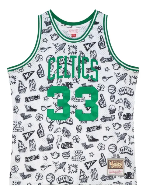 Mitchell & Ness Doodle Swingman NBA Boston Celtics 1985-86 Larry Bird tank top White TFSM1266BCE97LBIPTWH