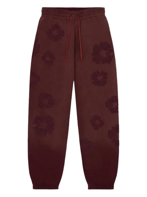 Denim Tears flower-embellishment track pants Brown DT249
