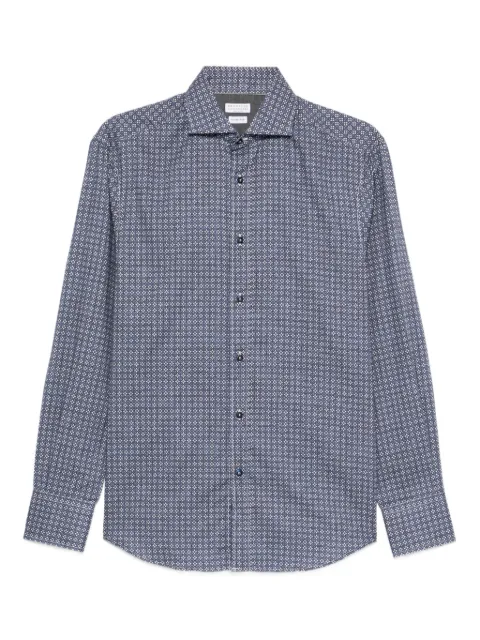 Brunello Cucinelli geometric-pattern shirt Blue MA6911718C003